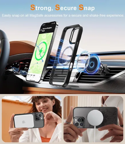 Miniatura 93 de Goodon para iPhone 15 Pro Max con protector de pantalla de privacidad, compatible con Magsafe, funda translúcida mate a prueba de golpes - Linda