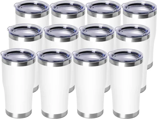 Miniatura 12 de DOMICARE vaso de doble pared con aislamiento al vacío, 20 onzas, con tapa, vaso de viaje de acero inoxidable, vaso de café con recubrimiento