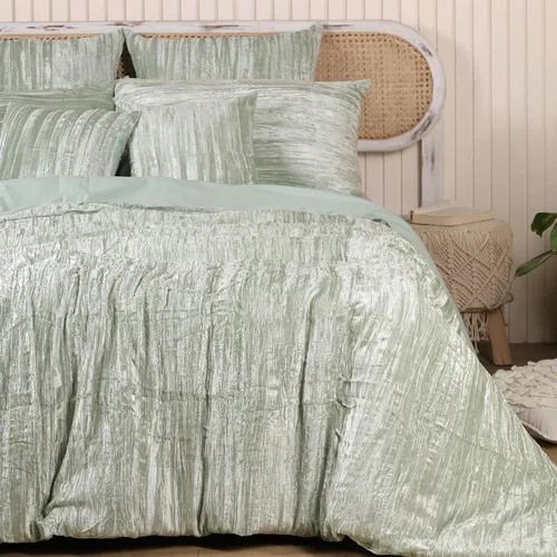 Miniatura 31 de Sophia-Art - Juego de 3 piezas de ropa de cama de terciopelo de rayón ultra lujo, funda de edredón boho de un solo color, funda de colcha