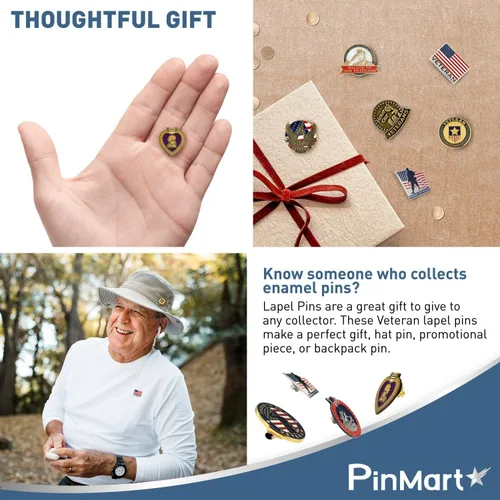 Miniatura 8 de PinMart Pin de veterano Pin patriótico americano de solapa o sombrero Orgulloso de ser retirado ejército, marina, fuerza aérea o cuerpo de marina