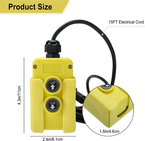 Miniatura 3 de Interruptor de control remoto de remolque de descarga de 4 cables para bomba hidráulica, bomba hidráulica de doble efecto de 12 V CC, unidad
