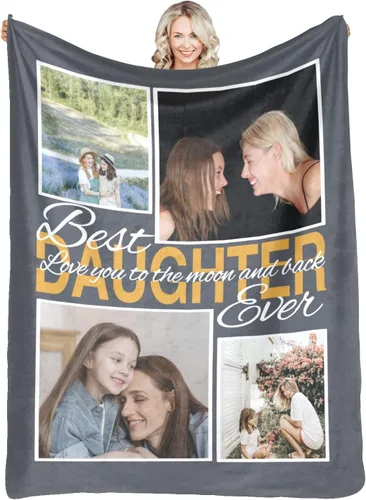 Miniatura 39 de Manta personalizada con fotos, mantas personalizadas con imagen para madre, padre, niños, hermana, amigos, parejas, cumpleaños, 1 foto, 30 x 40