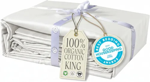 Miniatura 15 de Delilah Home Juego de sábanas de 300 hilos 100 % algodón orgánico, verificado por GOTS y Vegan.org, ropa de cama de satén de 300 hilos,