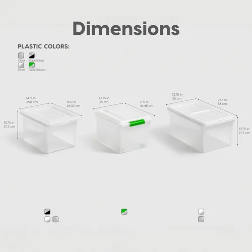 Miniatura 8 de IRIS USA Caja de archivos, organizador de archivos de plástico con tapas para archivos de cartas/legales, caja de documentos portátil para mudanza
