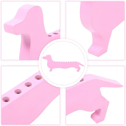 Miniatura 4 de EXCEART Soporte para pinceles de pintura de madera, soporte de salchicha en forma de perro, organizador de pinceles para artista, estante