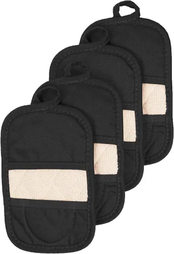 Miniatura 5 de RITZ Soportes para ollas y almohadillas térmicas prémium (paquete de 4), 8.5 x 5.5 pulgadas, resistentes al calor, 100% algodón, bolsillo con bucles
