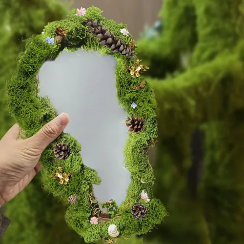 Miniatura 6 de Musgo verde falso para decoración: 5.3 oz decorativo de planta artificial artesanal, decoración de musgo sintético para jardín de hadas y boda