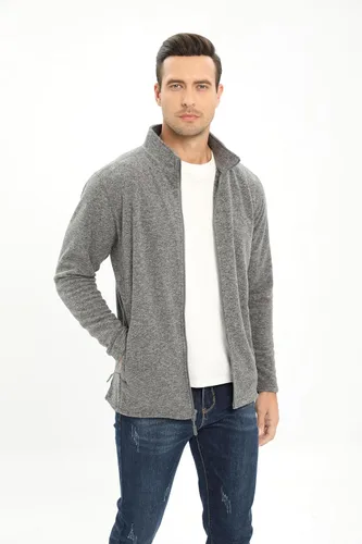 Miniatura 7 de TACVASEN Chaquetas de forro polar para hombre, chaqueta ligera con cremallera completa, abrigos casuales suaves y cálidos con bolsillos