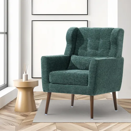 Miniatura 20 de cinkehome Sillas decorativas con brazos para sala de estar, sillón moderno tapizado en chenilla, cómoda silla de salón acolchada y suave
