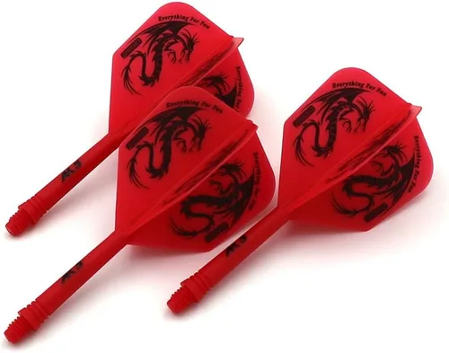Miniatura 2 de CUESOUL ROST Vuelo y ejes de dardos integrados Meduim/Pequeño/Grande Rojo (Red Dragon)