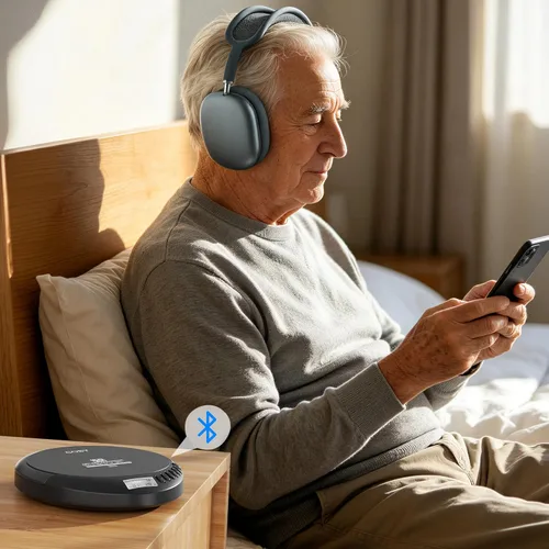 Miniatura 3 de Coby Reproductor de CD Bluetooth portátil con radio FM y auriculares, disco recargable anti-salto con reproducción de MP3, entrada AUX, súper bajo