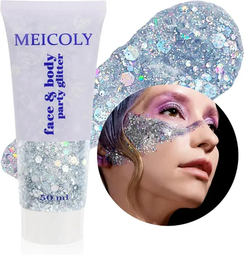 Miniatura 14 de MEICOLY Purpurina corporal roja, blanca y azul, accesorios del 4 de julio, purpurina para el cabello para niños, atuendos del 4 de julio