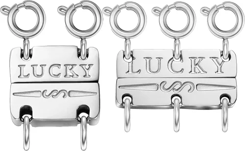 Miniatura 9 de Collar con cierre de capas para mujer, separadores de joyería de oro de 18 quilates y plata, cierre magnético de collar múltiple para mujer