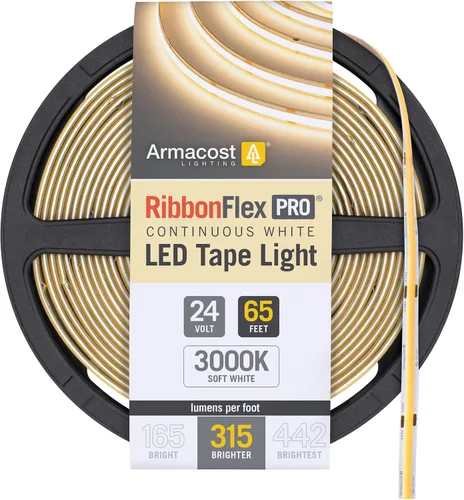Miniatura 35 de Armacost Lighting RibbonFlex Pro 24V Luz de Tira LED COB Blanca, 2700K, 165 Lúmenes/Pie, 2.5M 171110