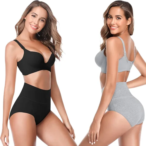 Miniatura 3 de Ropa interior de algodón de cintura alta para mujer, ropa interior suave súper elástica, bragas de cobertura completa para mujer