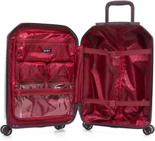 Miniatura 4 de DKNY Equipaje 21" vertical con 8 ruedas giratorias, Abs+pc Case, Bolsa de fin de semana, Borgoña, Equipaje 21" vertical con 8 ruedas giratorias