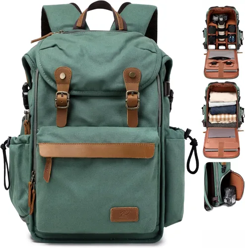 Miniatura 9 de Padwa Lifestyle Mochila negra para cámara – Bolsa profesional para cámara DSLR y UAV, mochila de lona antirrobo para cámara con cubierta