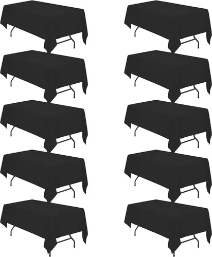 Miniatura 183 de BRILLMAX 6 Pack de Manteles Azul Marino para Mesas Rectangulares de 8 Pies 90 x 156 Pulgadas - 8 pies Mantel Rectangular a Granel de Lino