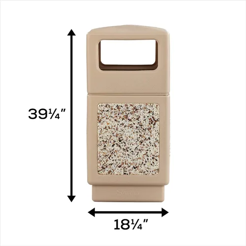 Miniatura 57 de Safco Products Canmeleon - bote de basura para interiores y exteriores, con tapa abierta, color negro, cinco paneles acanalados, capacidad de 30