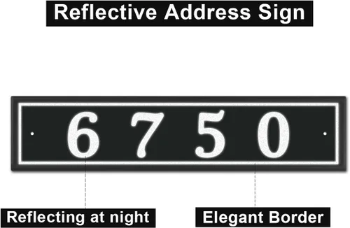 Miniatura 2 de Placa de dirección reflectante personalizada, letrero de dirección de aluminio personalizado para casa, calle, exterior, letrero horizontal