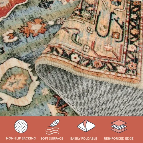 Miniatura 17 de Lahome Alfombra Bohemia Tribal Lavable de 3 x 5, Alfombras Antideslizantes para Entrada, Dormitorio, Sala de Estar, Vintage, Ultra Suave, No
