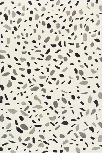 Miniatura 2 de Hauteloom Sala - Alfombra de lana para sala de estar, dormitorio, rosa, negro, gris, 2 x 3 pies