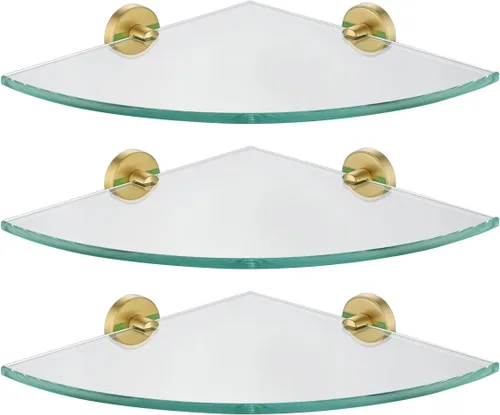 Miniatura 18 de JQK TGS190L10-PB-P2 - Estante de pared flotante de acero inoxidable 304 para baño, 10 x 10 pulgadas, 2 unidades, color negro