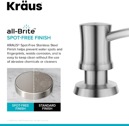 Miniatura 8 de Dispensador de jabón y loción de cocina Kraus en acero inoxidable libre de manchas, KSD-54SFS Acero inoxidable sin manchas.