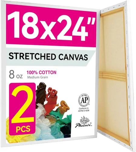 Miniatura 37 de PHOENIX - Lienzos de algodón blanco con bastidor para pintar, perfil de 5/8 pulgadas, imprimado triple para pinturas al óleo y acrílicas, 10x20