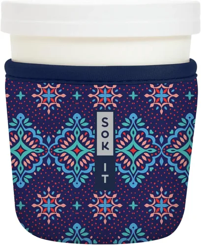 Miniatura 135 de Sok It IceCreamSok - Funda de neopreno aislada (flores abstractas, pintas de helado cónicas)