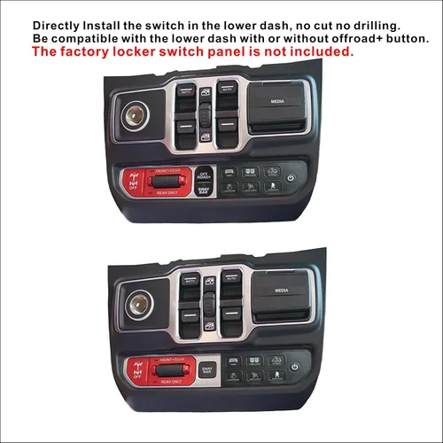 Miniatura 2 de Voswitch Panel de interruptores inferior JL300 compatible con Jeep Wrangler JL JLU 2018 - Current y Gladiator 2020+