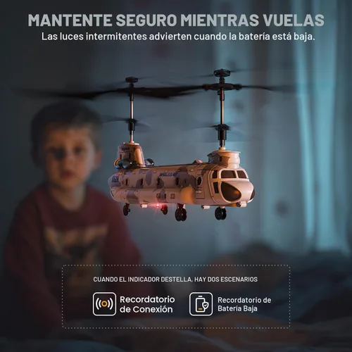 Miniatura 6 de SYMA Helicóptero de control remoto, helicóptero RC de transporte militar S52H con retención de altitud, despegue y aterrizaje con una tecla, luz