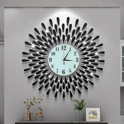 Miniatura 12 de Reloj de Pared Grande Sin Tictac Silencioso Relojes Grandes Modernos Relojes de Pared Decorativos para Sala de Estar Comedor Decoración de Negro