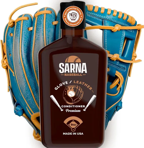 SARNA BASEBALL Glove Conditioner, Liquid, 8 Oz – Water-Based, Non-Darkening, No Sticky Residue – Glove Conditioner for Mitts, Baseball & Softball