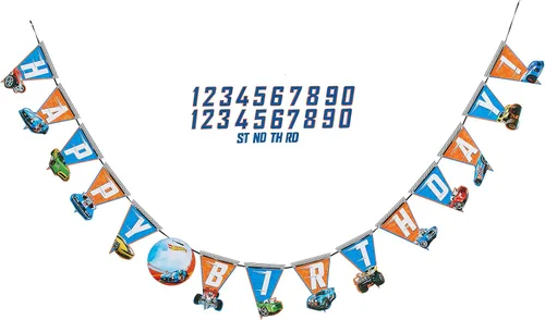 Hot Wheels Wild Race - Cartel de letras jumbo para añadir una edad, 10.5 x 10 pulgadas (paquete de 1), decoraciones de cumpleaños de papel