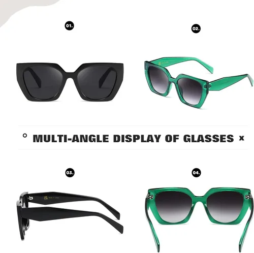 Miniatura 3 de Gafas de sol retro para mujer y hombre, cuadradas, modernas, modernas, modernas, con protección UV, parasol