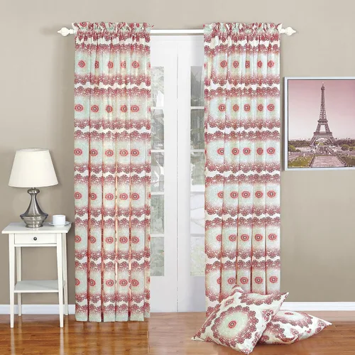 Miniatura 6 de Home Soft Things Dobson - Juego de cortinas y fundas de almohada estampadas, color azul de 70 x 84 pulgadas, juego de 2 paneles más dos fundas