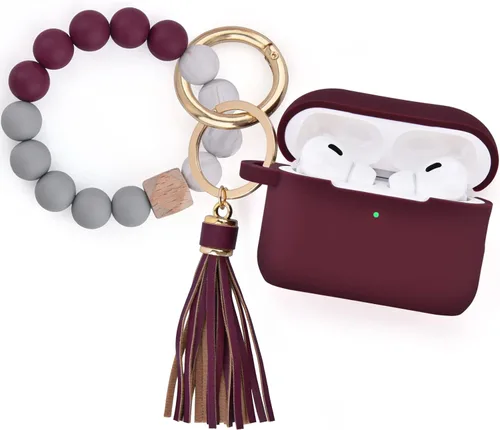 Miniatura 7 de Filoto - Estuche para AirPods Pro de 2ª generación 2022, funda protectora de silicona bonita con llavero de pulsera y accesorios para Apple AirPods