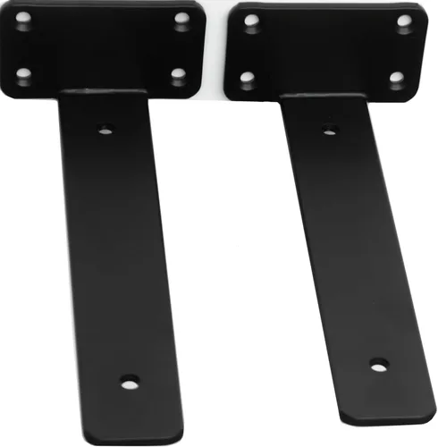 Miniatura 46 de Paquete de 2 - Soportes de estante en L ocultos negros de 4 pulgadas (1/5 pulgada de grosor) Soportes de estante flotante de hierro Soportes