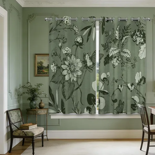Miniatura 40 de Cortinas opacas negras y doradas, cortinas modernas de mediados de siglo para dormitorio, sala de estar, 63 pulgadas de largo, juego de 2 paneles