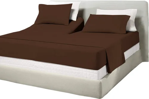 Miniatura 19 de Juego de sábanas de algodón de 600 hilos tamaño Queen dividido para base de cama ajustable, juego de sábanas de 4 piezas con bolsillo profundo
