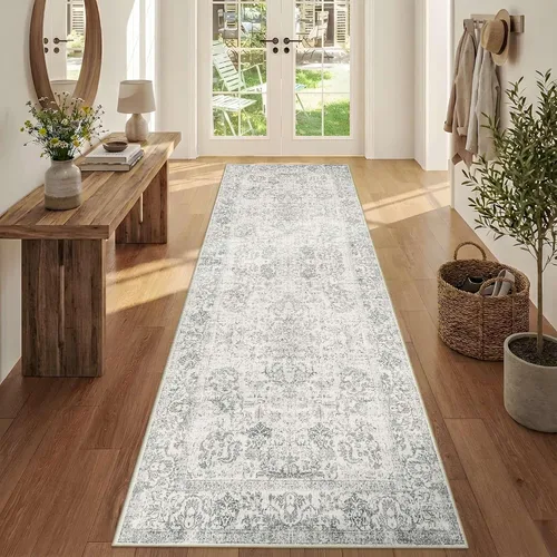 Miniatura 111 de Rugxara Alfombra de entrada lavable de 3 x 5, alfombras de pasillo bohemias antideslizantes para pasillo, entrada, cocina, baño, cuarto