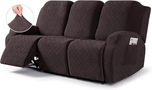Miniatura 25 de VANSOFY Funda para silla reclinable, 3 piezas elásticas para silla reclinable, funda suave para silla reclinable, protector de muebles para perros