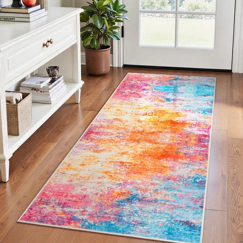 Miniatura 35 de Rugflix Alfombras de área de 8 x 10 pies para sala de estar, alfombra grande lavable, resistente a las manchas, pelo bajo, alfombra oscura moderna
