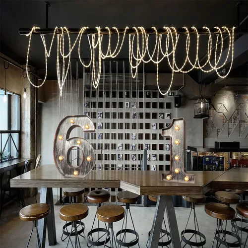 Miniatura 6 de Glintee Número de luces LED de color gris plateado cepillado para luz nocturna, boda, fiesta de cumpleaños, lámpara de Navidad alimentada por