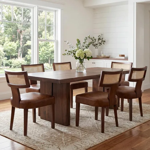 Miniatura 47 de VESCASA Juego de 2 sillas de comedor modernas de mediados de siglo, sillas de comedor tapizadas de lino con respaldo curvado ergonómico, patas