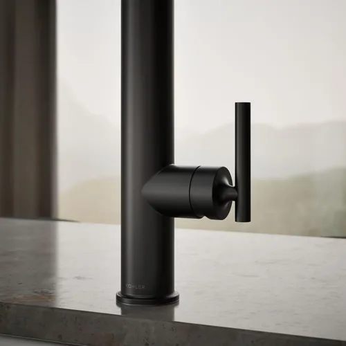 Miniatura 6 de KOHLER 24982-BL Purist - Grifo de cocina de preenjuague de estilo comercial con cabezal rociador de 3 funciones, grifo para fregadero de cocina