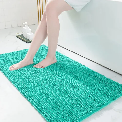 Miniatura 177 de Grandaily Alfombras de baño de felpilla a rayas de 24 x 16 pulgadas, extra gruesas y suaves, absorbentes, parte trasera de goma, alfombra de ducha