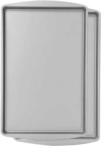 G & S Metal Products Co mpany OvenStuff - Juego de 2 bandejas antiadherentes para galletas, color gris