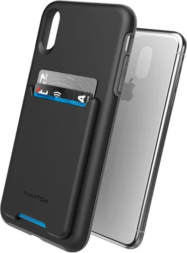 Miniatura 2 de ENCASED Funda tipo cartera para iPhone Xs Max (2018) con tarjetero (capacidad para 3 tarjetas de crédito) (negro)